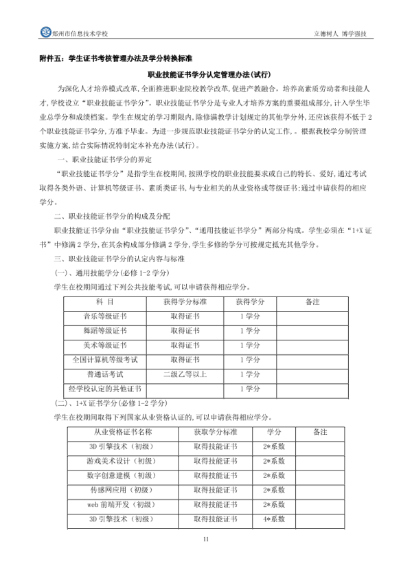 郑州市信息技术学校学分制实施方案 12